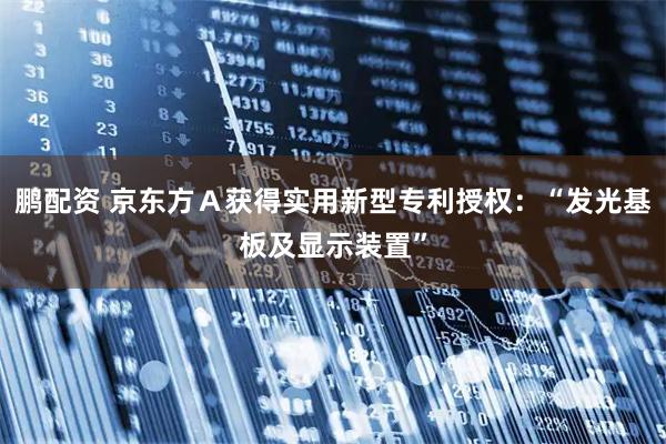 鹏配资 京东方Ａ获得实用新型专利授权：“发光基板及显示装置”