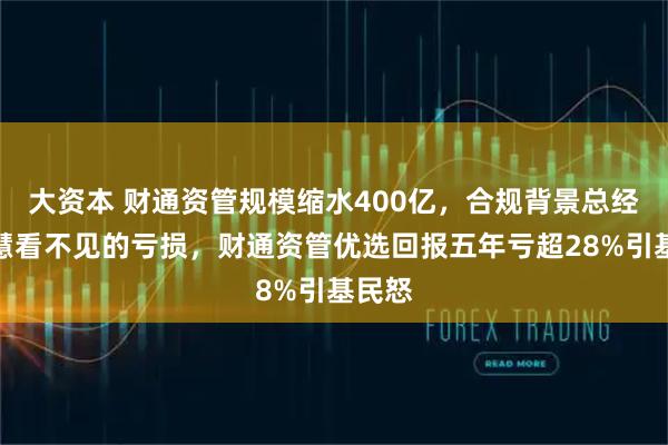 大资本 财通资管规模缩水400亿，合规背景总经理钱慧看不见的亏损，财通资管优选回报五年亏超28%引基民怒
